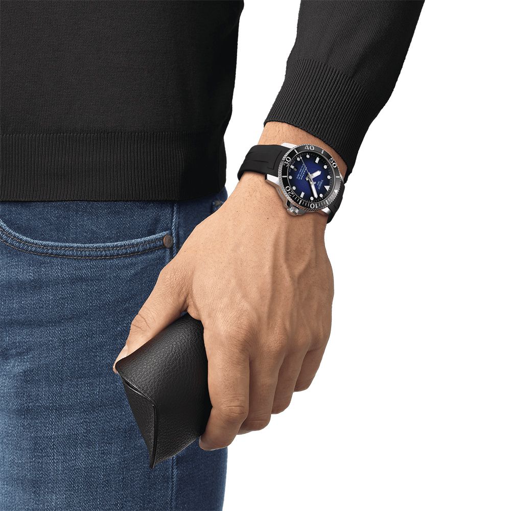 TISSOT 天梭 官方授權 Seastar1000 海洋之星潛水專業機械錶/藍/43mm/T1204071704100