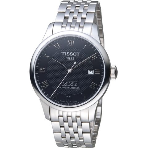 TISSOT 天梭 官方授權 Le Locle 力洛克自動80小時動力儲存機械腕錶 T0064071105300 黑