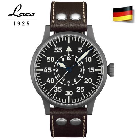 【Laco】朗坤 861747 LEIPZIG 手動機械錶 搭載優質軍錶 飛行員手錶原型 - 萊比錫模型
