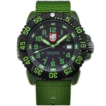 LUMINOX 雷明時   海豹部隊三針經典腕錶-綠時標/44mm