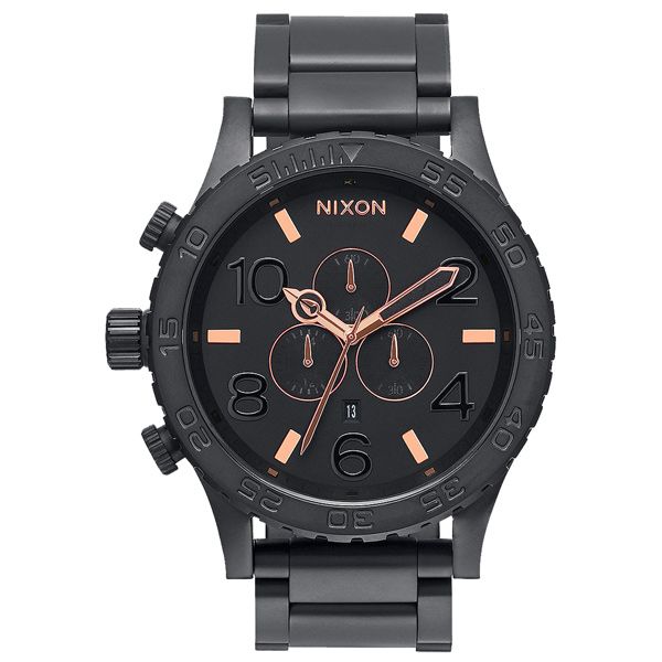 NIXON The 51-30 CHRONO 潛龍諜影運動腕錶-玫瑰金線x霧面黑- PChome