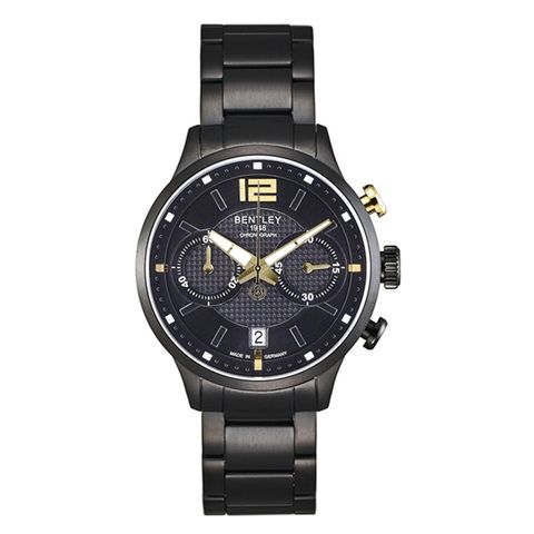 【BENTLEY】賓利 紳士風範雙眼計時手錶(黑/金 BL1812-10MBTI)