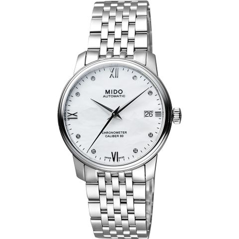 MIDO 美度 永恆系列80小時天文台真鑽矽游絲機械女錶-34mm M0272081101600