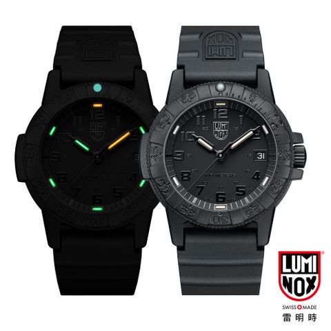 總代理兩年保固LUMINOX 雷明時SEA TURTLE 0300海龜系列腕錶-黑x黑時標/39mm