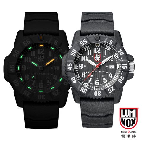 總代理兩年保固LUMINOX 雷明時SEA TURTLE 0300海龜系列腕錶-黑x白時標/39mm
