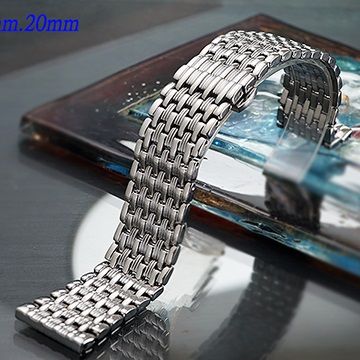 不鏽鋼實心九珠摺疊扣-金屬錶帶 (22mm.20mm)