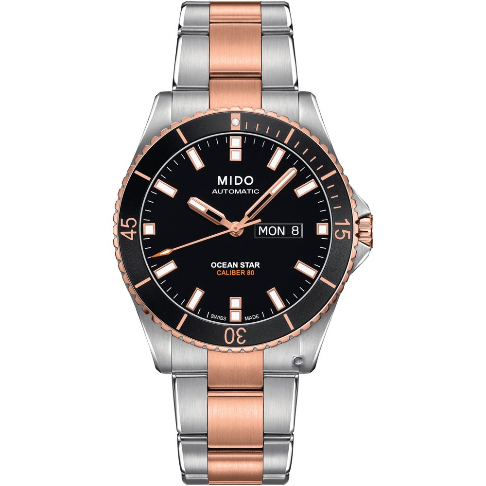 Mido ocean star captain rose gold sale