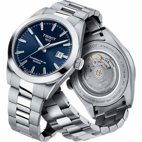 618購物節★送好禮TISSOT 天梭 GENTLEMAN 80小時矽游絲紳士機械手錶 T1274071104100