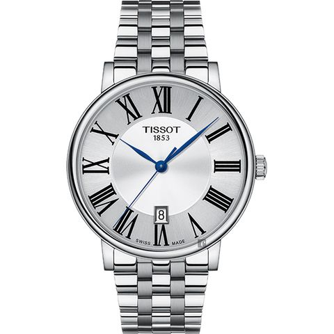 TISSOT 天梭 Carson 羅馬石英錶-銀/40mm T1224101103300