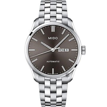 MIDO 美度 Belluna Gent 經典日期機械錶-灰x銀色/42mm M0246301106100