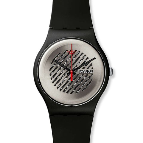 SWATCH 時尚斜紋透視時光石英腕錶 SUOB713