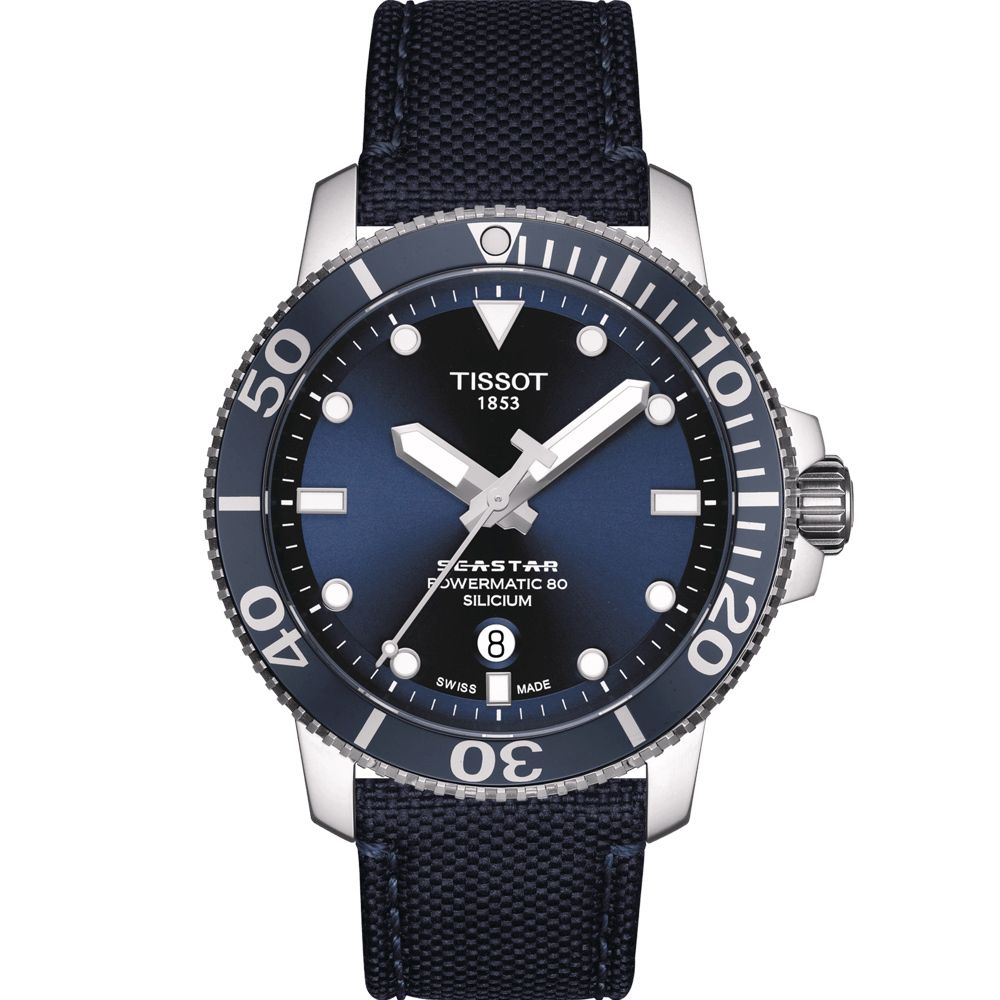 TISSOT 天梭  Seastar 海星系列 矽游絲 300米潛水機械錶(T1204071704101)