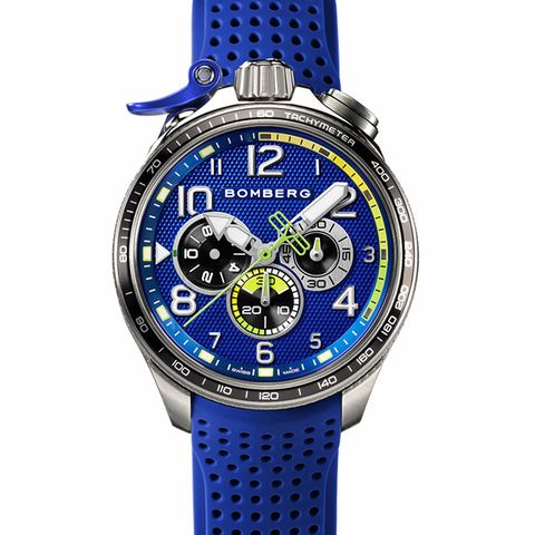 BOMBERG 炸彈錶 BOLT-68 Racing系列 全鋼藍面XL賽車計時碼錶_BS45CHSP.059-9.10