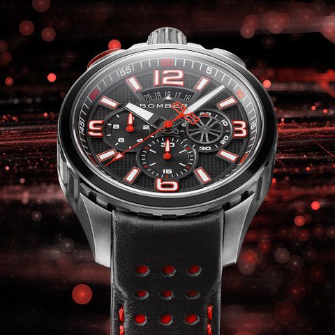 BOMBERG 炸彈錶 BOLT-68 Heritage 系列 復刻黑紅計時碼錶_BS45CHSP.061-1.11