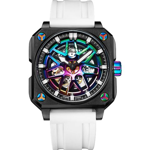 新品上市ROMAGO 極速鏤空自動手錶-幻彩/46.5mm RM105-SP