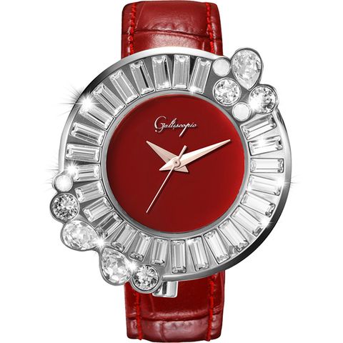 Galtiscopio 迦堤 閃轉浪漫系列幾何手錶-紅/36mm SRSS001RLS