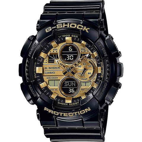 熱銷品牌▼日系手錶CASIO 卡西歐 G-SHOCK 人氣黑金手錶 GA-140GB-1A1