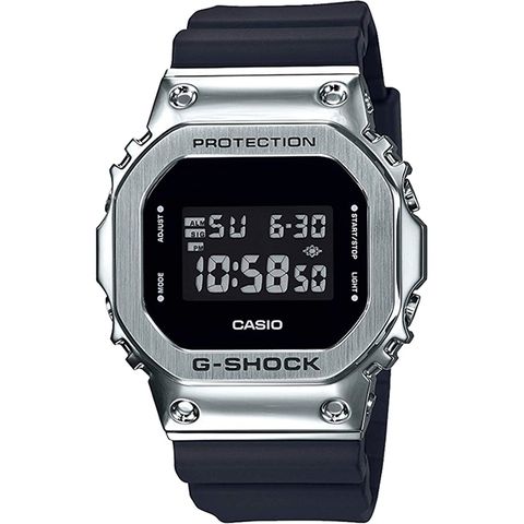 熱銷品牌▼日系手錶CASIO 卡西歐 G-SHOCK 超人氣軍事風格手錶-銀x黑 GM-5600-1