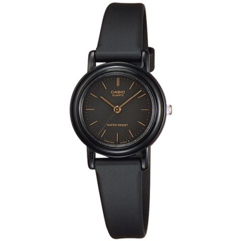 【CASIO 卡西歐】優雅風情時尚皮質腕錶-黑x金/26mm-LQ-139AMV-1ELDF
