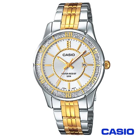 CASIO 卡西歐 優雅金系風格鋼帶女錶-金 LTP-1358SG-7A