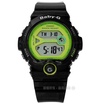 CASIO 卡西歐 Baby-G  / BG-6903-1B / 熱愛運動果凍半透明兩地時間橡膠手錶 黑色 45mm