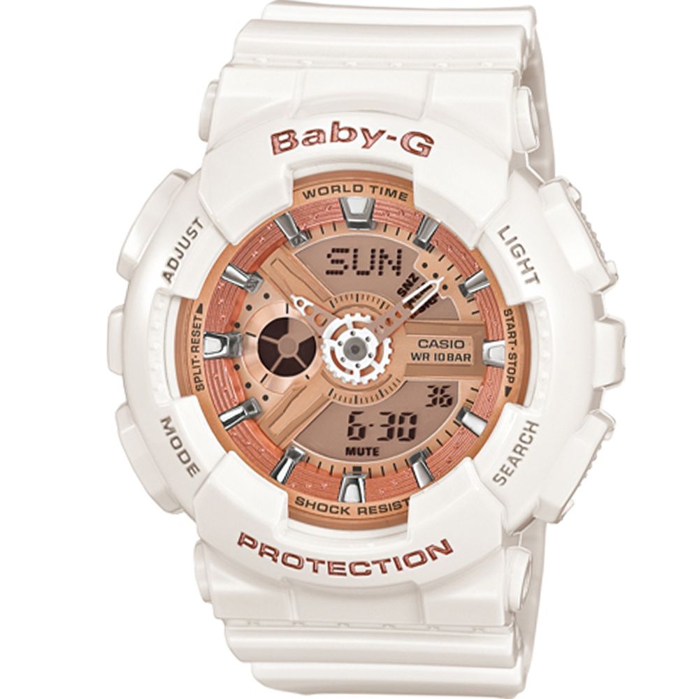 卡西歐CASIO BABY-G 運動時尚腕錶BA-110-7A1 橘x白- PChome 24h購物