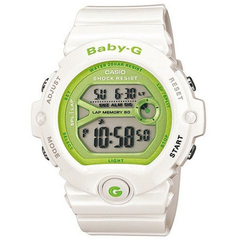 CASIO 卡西歐 Baby-G  宏崑公司貨 BG-6903-7D 機械風雙顯數位電子錶 白/綠