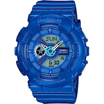 熱銷品牌▼日系手錶CASIO 卡西歐 Baby-G 炫彩雙顯手錶-藍 BA-110BC-2A