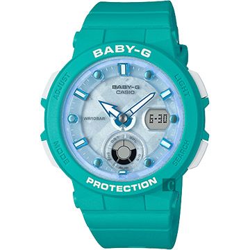 熱銷品牌▼日系手錶CASIO 卡西歐 Baby-G 海洋渡假 霓虹手錶-藍x綠 BGA-250-2A