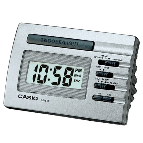 CASIO 卡西歐 數位電子鬧鐘-銀灰DQ-541D-8RDF