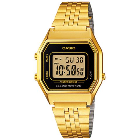 CASIO 卡西歐 復古數字型電子系列錶款(LA680WGA-1)-金x黑/28.6mm