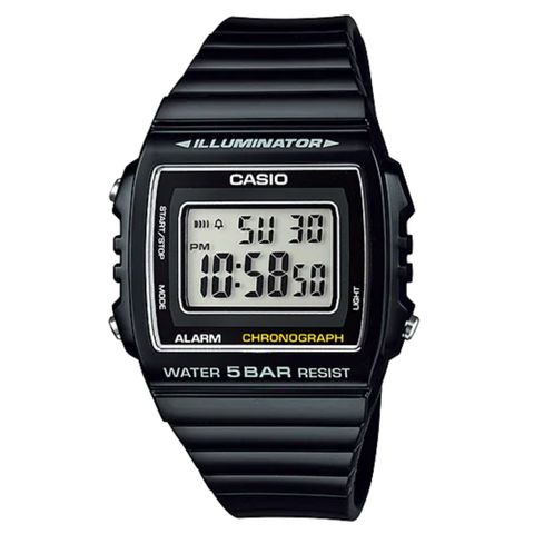 CASIO 卡西歐 多彩繽紛大方數位錶-黑/W-215H-1A