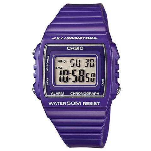 CASIO 多彩繽紛大方數位錶-紫色/W-215H-6A