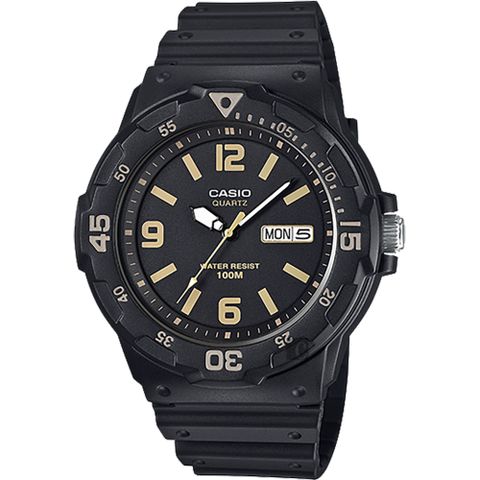 CASIO 卡西歐 DIVER LOOK 潛水運動風手錶-黑 MRW-200H-1B3V