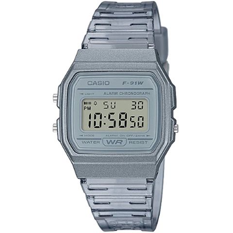 CASIO 卡西歐 夏日清透百搭電子錶/酷灰(F-91WS-8DF)