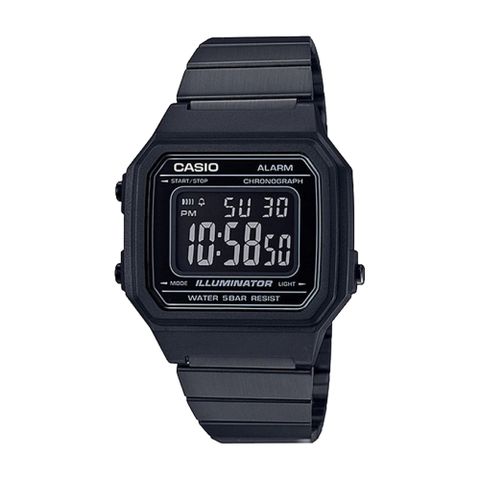 CASIO 卡西歐 B650WB 時尚簡約方形雅致防水電子手錶