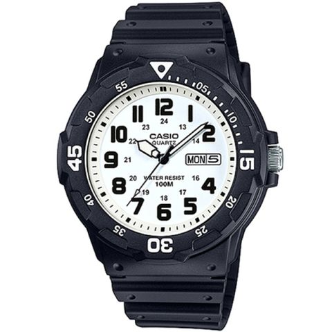 【CASIO 卡西歐】 簡潔三針設計潛水風腕錶-白面(MRW-200H-7BVDF)