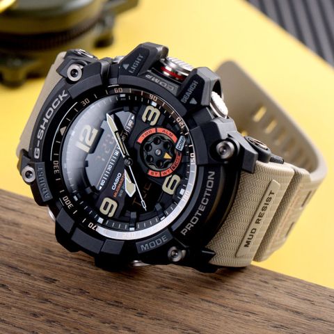 CASIO 卡西歐 G-SHOCK 戶外探險雙重感應器運動錶-卡其(GG-1000-1A5DR)