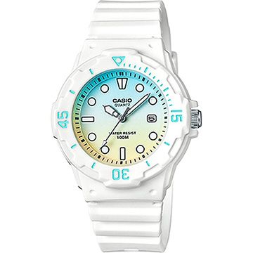 熱銷品牌▼日系手錶CASIO 清涼海洋風女錶-漸層青x白 LRW-200H-2E2VDR