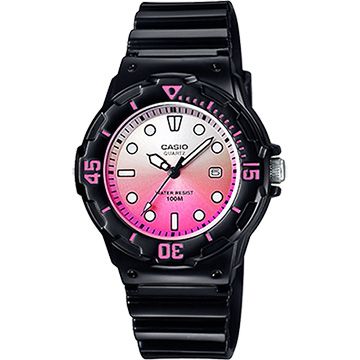 熱銷品牌▼日系手錶CASIO 卡西歐 清涼海洋風女錶-漸層粉x黑 LRW-200H-4EVDR