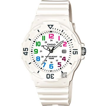 熱銷品牌▼日系手錶CASIO 卡西歐 迷你運動風指針手錶-彩色x白 LRW-200H-7BVDF