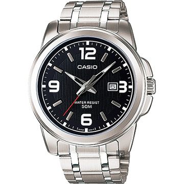 CASIO 卡西歐 紳士指針手錶-黑x銀 MTP-1314D-1AVDF