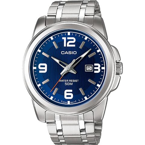 CASIO 卡西歐 紳士指針手錶-藍x銀 MTP-1314D-2A