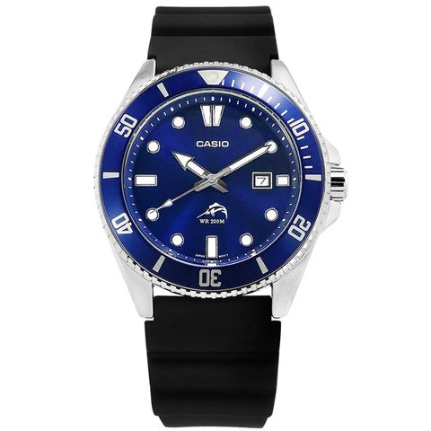 CASIO / MDV-106B-2A / 卡西歐 潛水錶 槍魚系列 藍水鬼 防水200米 日期 橡膠手錶 藍色 44mm