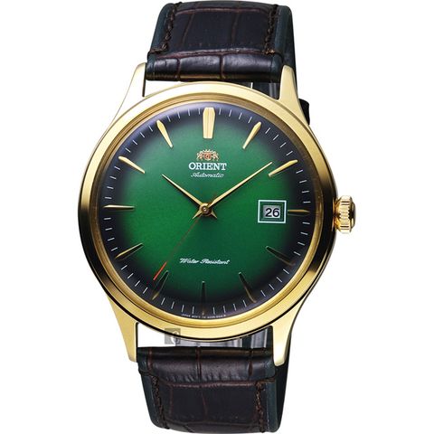 時尚品牌▼原廠公司貨ORIENT東方 DATE Ⅱ 紳士機械錶-綠x金框/42mm (FAC08002F)