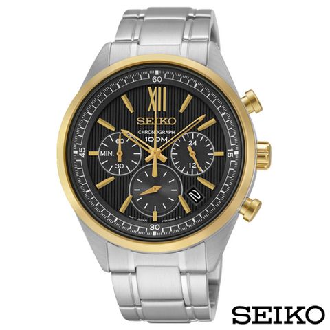 SEIKO精工  卓越頂尖三眼計時石英腕錶 SSB156P1