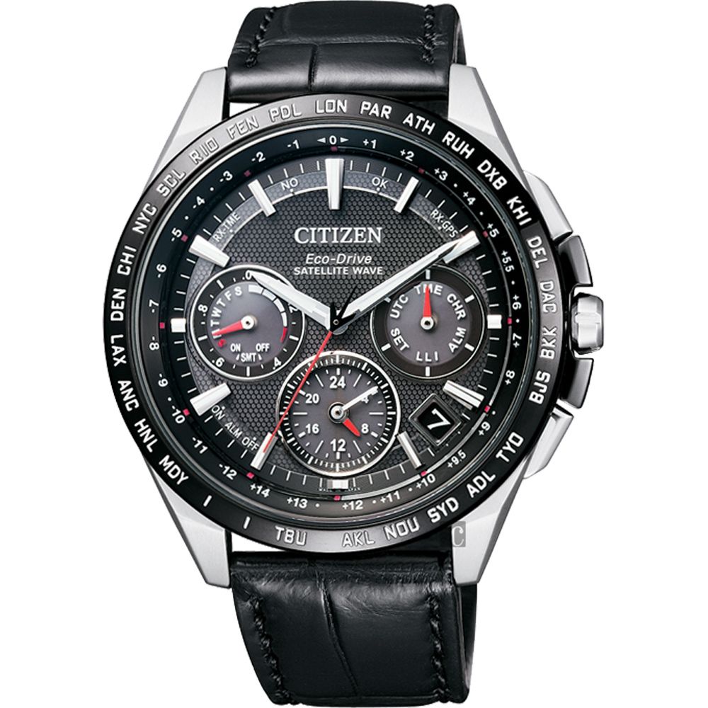 CITIZEN 星辰 Eco-Drive 鈦 光動能GPS衛星對時錶-黑/43mm (CC9015-03E)