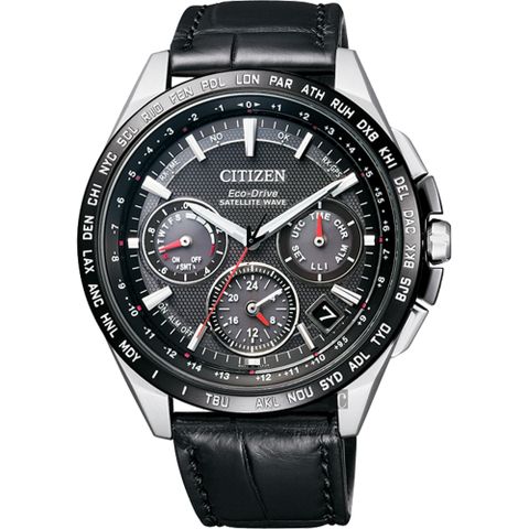 CITIZEN 星辰 Eco-Drive 鈦 光動能GPS衛星對時錶-黑/43mm (CC9015-03E)