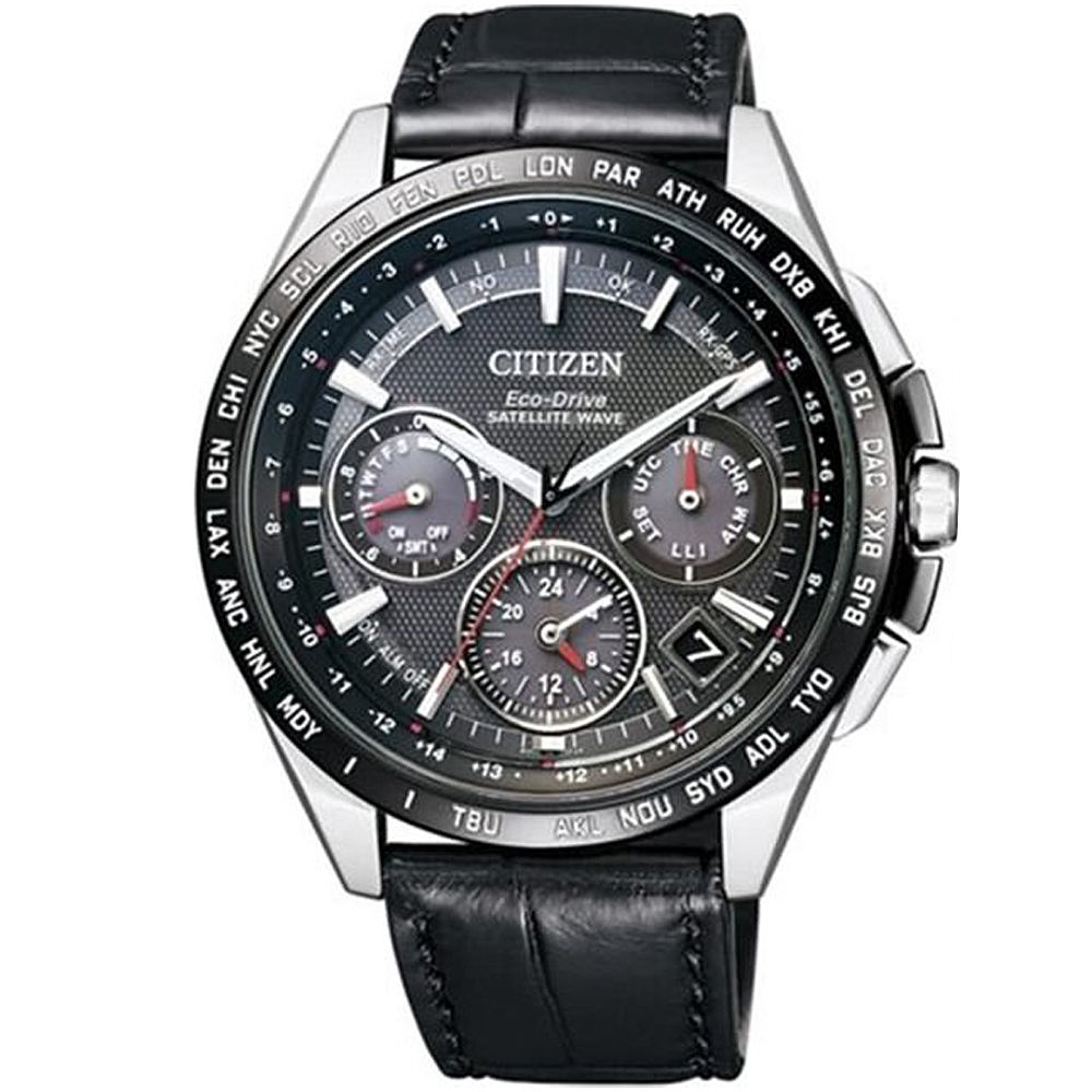 CITIZEN 星辰 廣告款光動能GPS衛星對時鈦金屬腕錶/黑/44mm/CC9015-03E