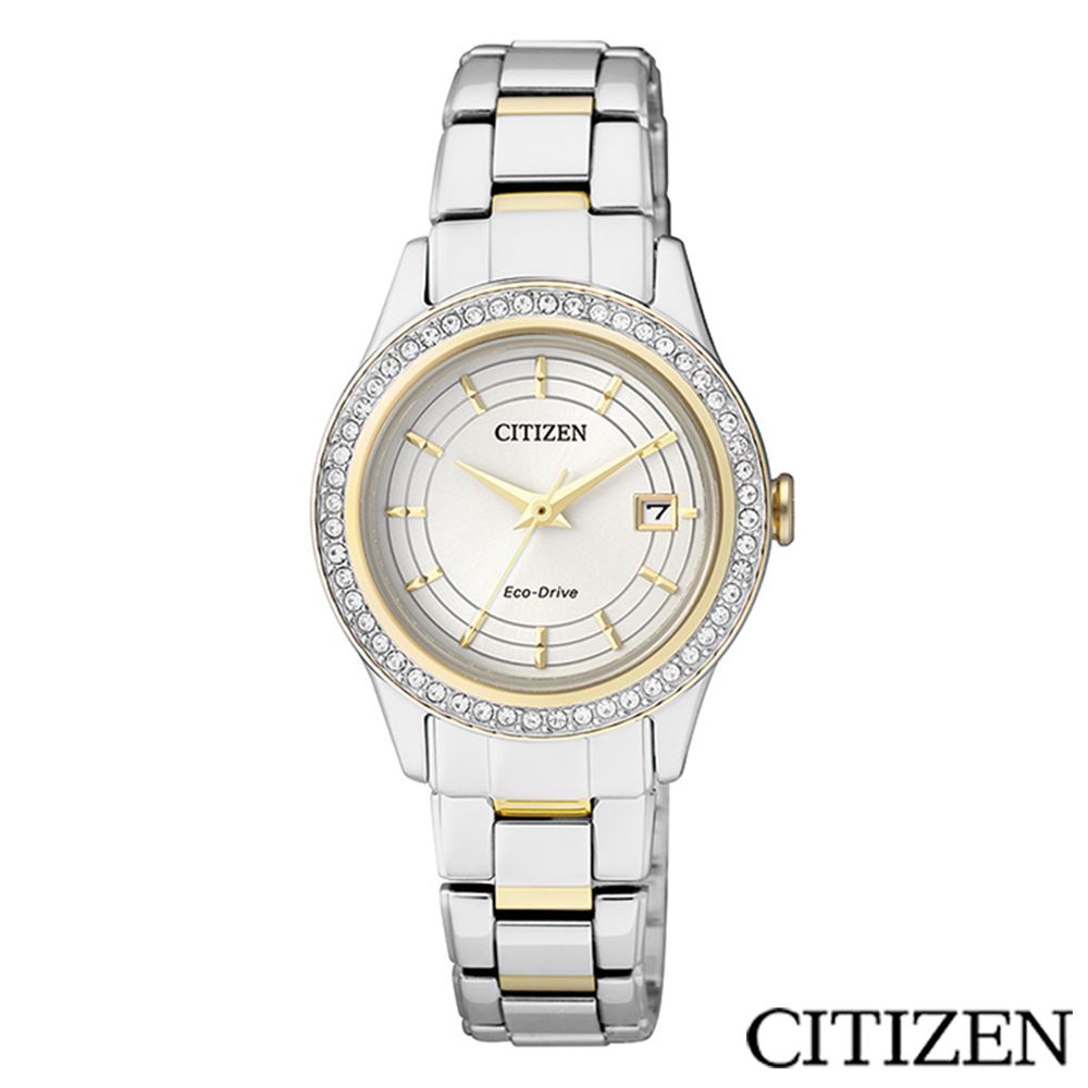 CITIZEN 星辰  經典半金點綴光動能女仕手錶 FE1124-82A